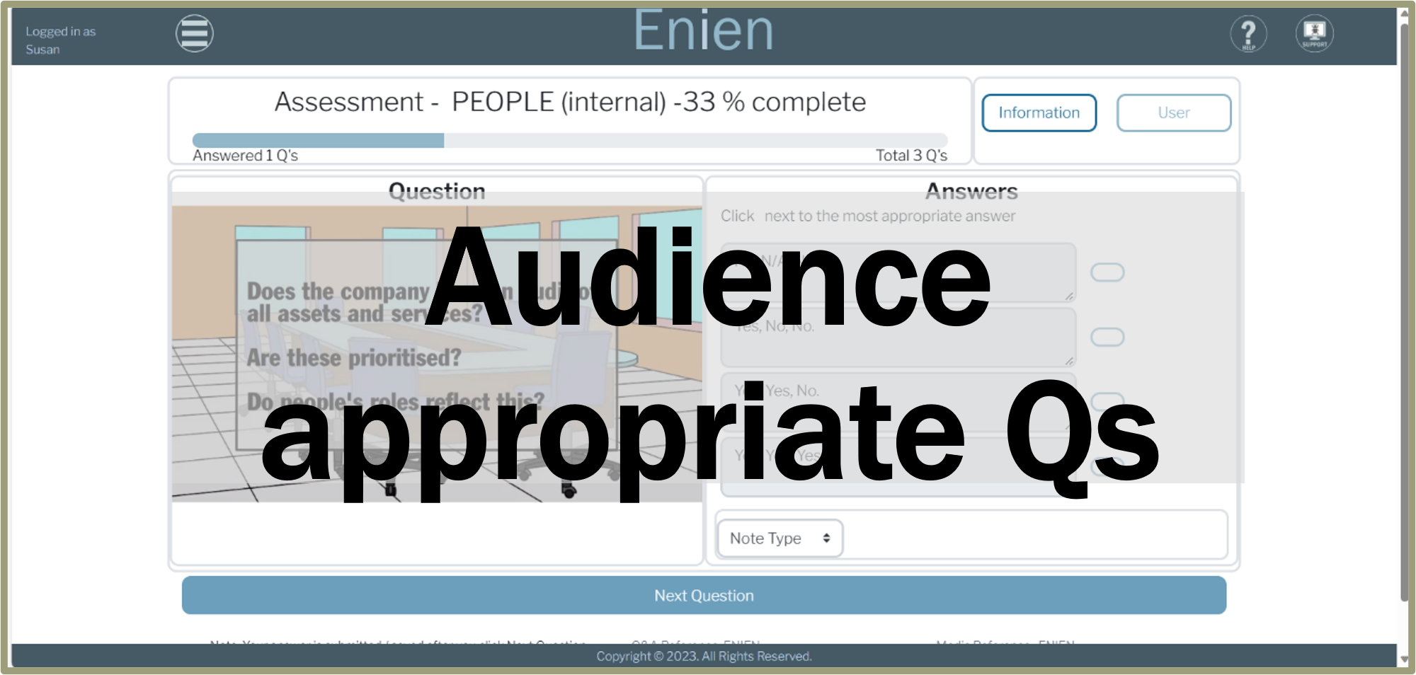 Audience appropriate questions screenshot